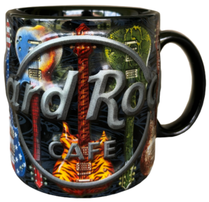 Hard Rock Cafe Guitar mug with razed Hard Rock Logo