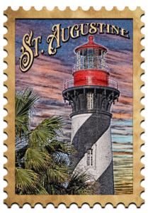 St. Augustine Lighthouse Stamp Art